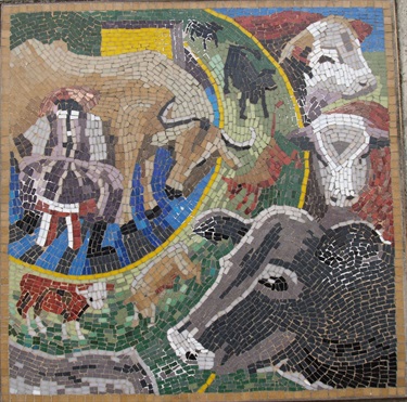 Mosaic Tile titled Cattle