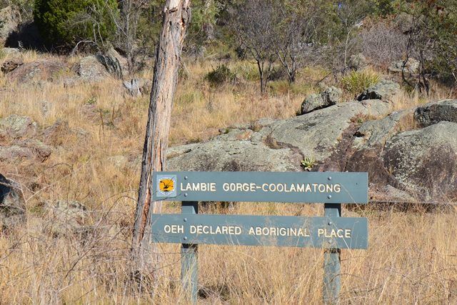 Lambie Gorge Coolamatong Sign Declared Aboriginal Place