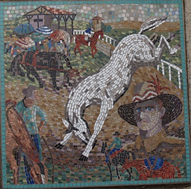 Mosaic Tile titled Horses