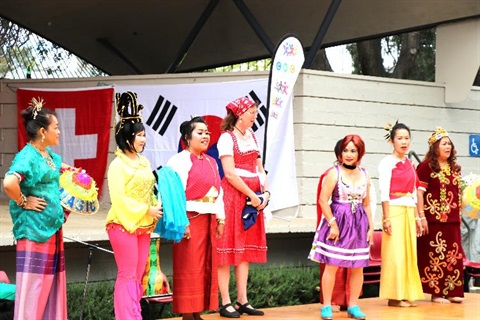 A photo of community members in their traditional dress taken at the multicultural festival in Cooma