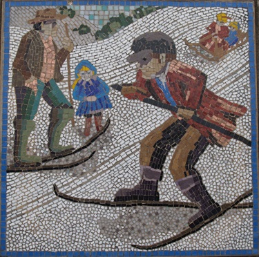 Mosaic Tile titled Snow sports