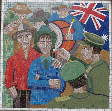 Mosaic Tile titled Snowy River March