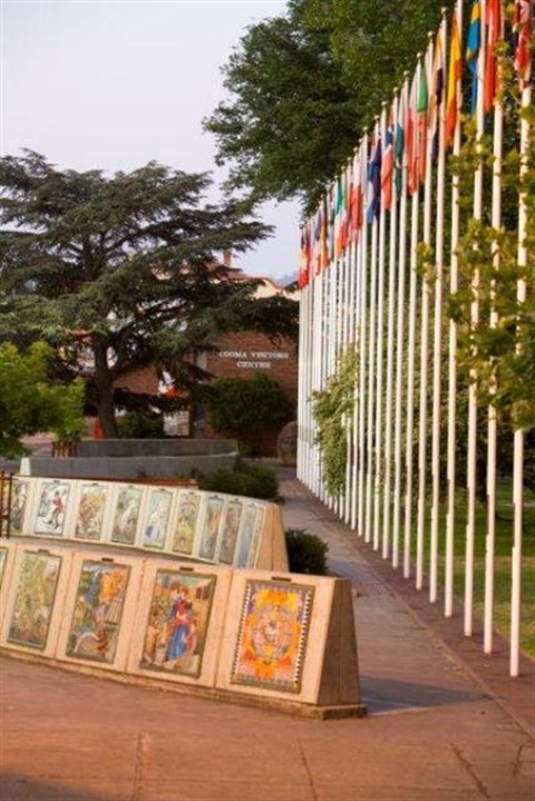 Close up of Avenue of flags