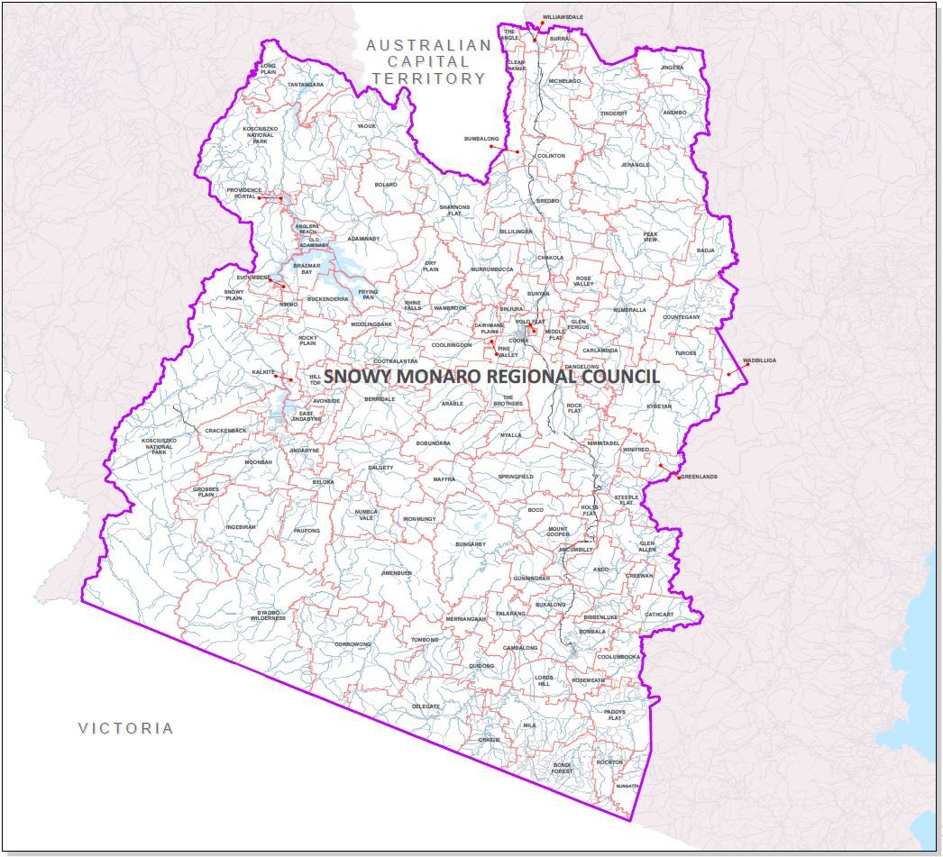 Snowy Monaro Regional Council Boundaries Map