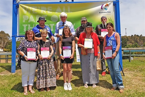 Group photo of the Bombala awardees for the 2023 NSW Local Citizen of the Year 