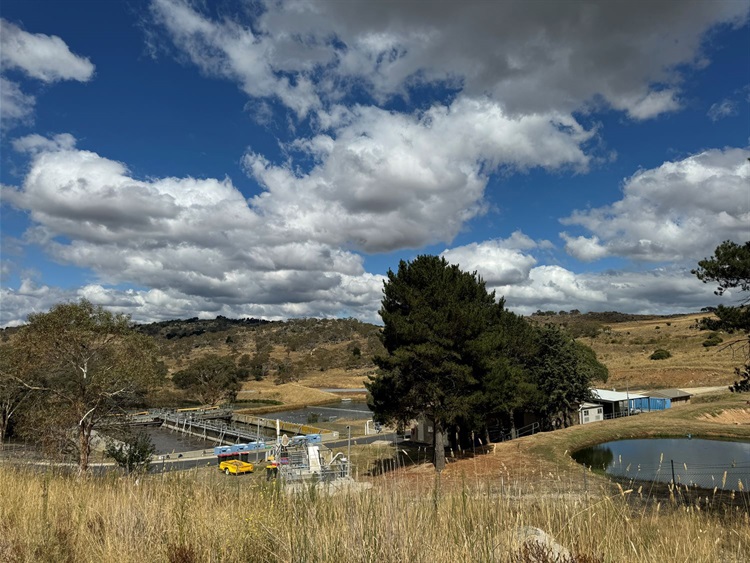 A view looking over Jindabyne Sewage Treatment Plant (STP) from above in2024
