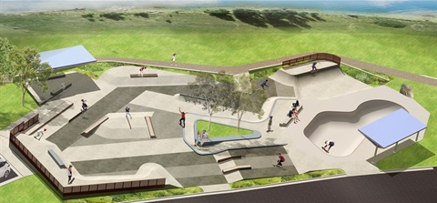 A digital rendering of the new Jindabyne Skate Park