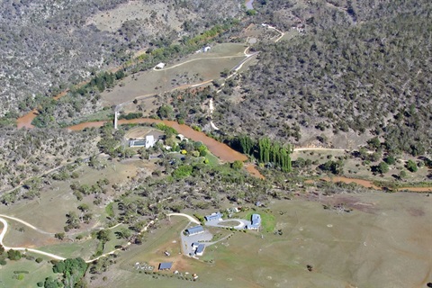 Murrumbidgee River at Mittagang Crossing in an aerial photo from March 2019