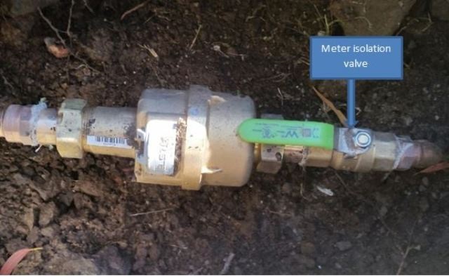 A picture showing a water meter isolation valve
